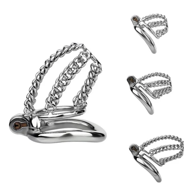 Stainless Steel Male Penis Chastity Cage Conveniently Wearable Restraint-Style Sex Toy Suitable