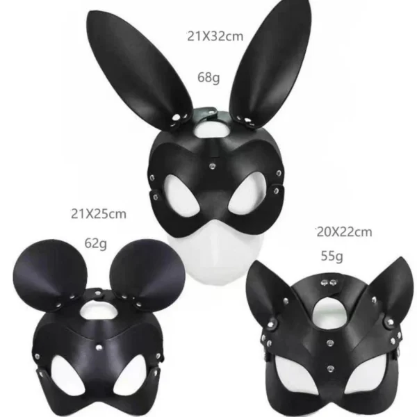 Adult Game Cosplay ToysCat Bunny Rabbit Shape Leather Bondage Mask