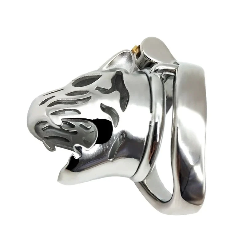Tiger Head Cock Cages Cock Cage Male Chastity Device With Lock Ring Penis Cage Adult Sex Toy for Men