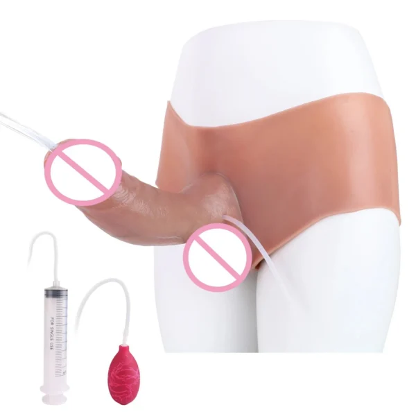 Realistic Squirting Dildo Pants Solid Penis Pants Couple Game Lesbian Sexy Anal Plug Squirting Silicone Pants