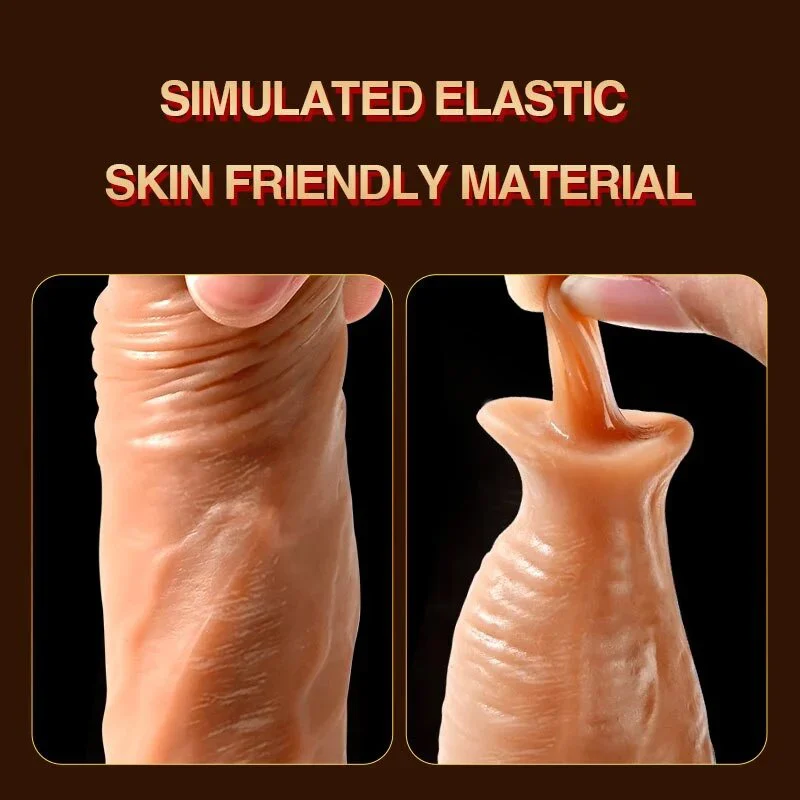 Automatic Telescopic Simulation Heated Penis Remote Control Realistic Vibrating Huge Dildo for Women With Suction Cup