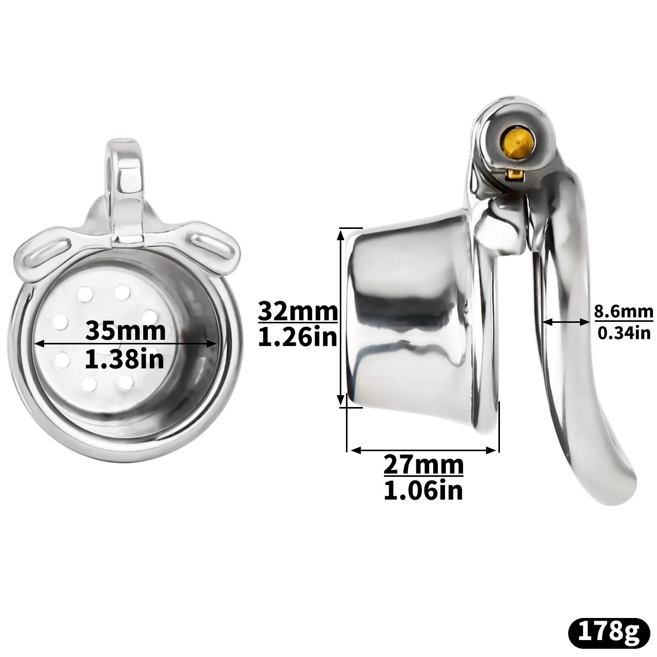 Stainless Steel Premium Male Chastity Cage Cage Two Configurations of Removable Cages Suitable for Male Sex Toys