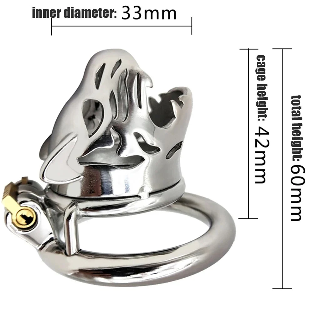 Tiger Head Cock Cages Cock Cage Male Chastity Device With Lock Ring Penis Cage Adult Sex Toy for Men