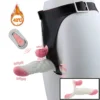 Three-head Vibrating +heating Head Dual-Person Wearable Vibrator for Female Masturbation Soft Silicone Material