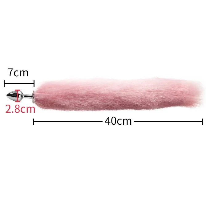 Adult Toys Fox Tail Metal Anal Plug and Ears Couple's Sex Toy Two-piece Set