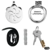 Wearable SM Male Chastity Device Flat Metal Chastity Lock Cock Cage Metal Urethra Catheter Bondage Belt Adult Sex Toys for Men