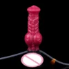 Monster Series Squirting Dildo with Fantastic Ejaculation Spring Red Color Inflatable Squirting Dildo for Couple Love