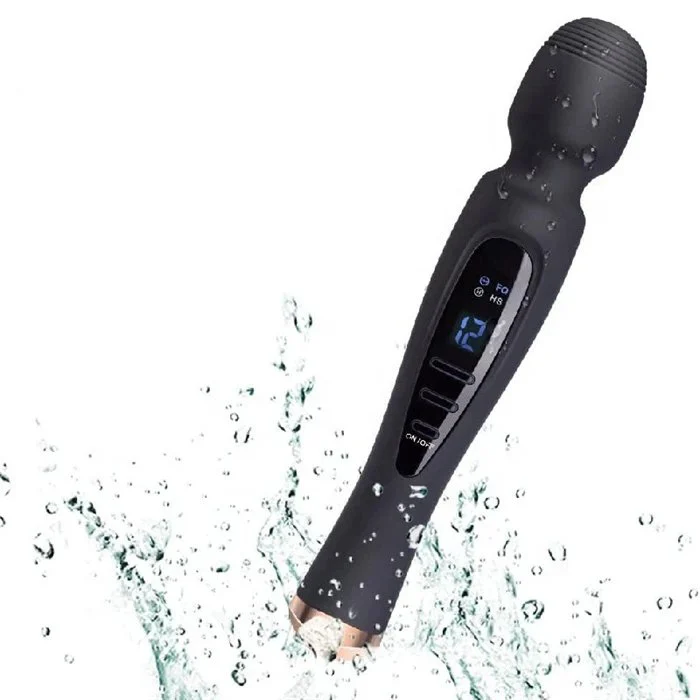 USB LCD Display 12-Frequency Strong Vibration AV Wand Massage Dildo Vibrator Adult Men Women G-Spot Gynecological Health Care