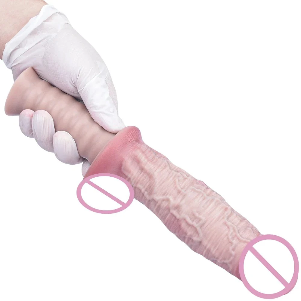 Skin Super Long Double Layer Screw Handle Silicone Dildo Man Woman Anal Plug Masturbator Juguetes Sexuales Pleasure Sex Toy