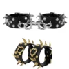 Heavy-duty Leather Adjustable Large Stud Lock Cuffs for Adult Novelty Toys and Roleplay Submissives