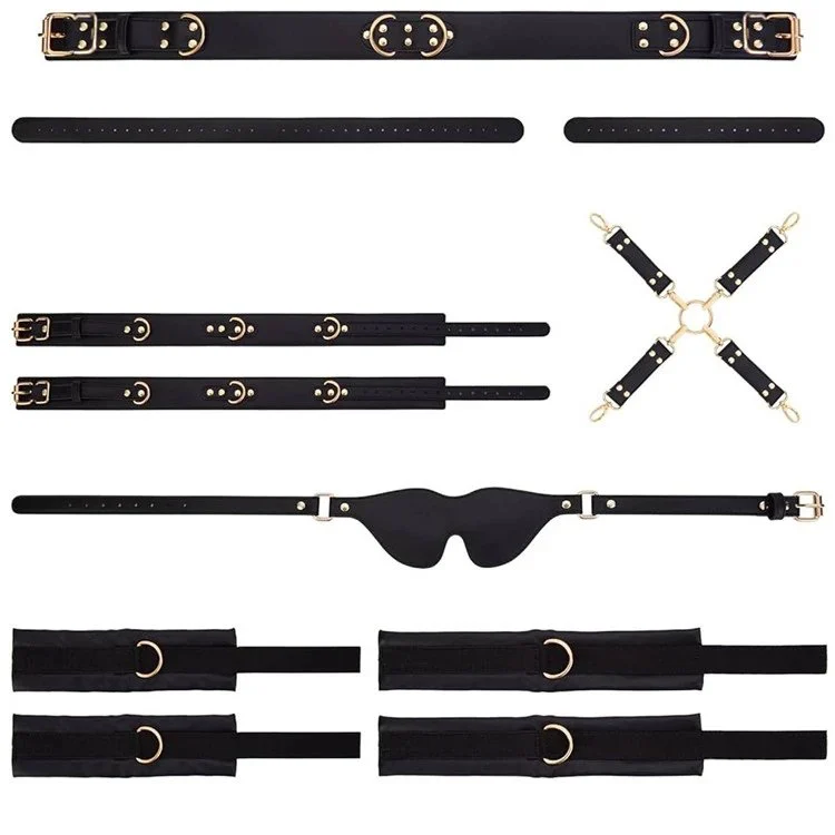 Leather Plush Bondage Set Handcuffs Sex Toys for Couples