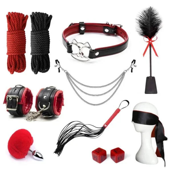 Leather Bondage Gear Set Table Accessories for Game Restrictions