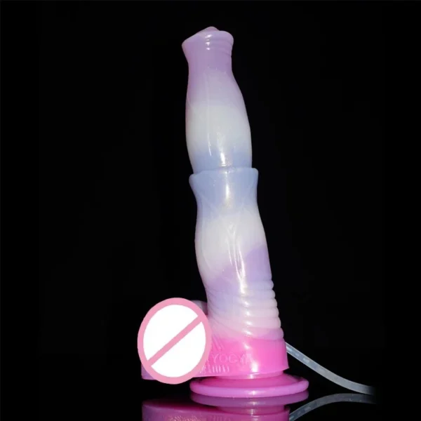 9.46 Inches Lifelike Animal Penis Thick Horse Dildo with Density Squirting Imitated Ejaculation Sex Toy with Pump for Lady