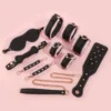 Black Pink Maid Style Bondage Set Romantic Flirting Kit for Adults Comfortable Handcuffs Restraint Prop Couple Play Toy