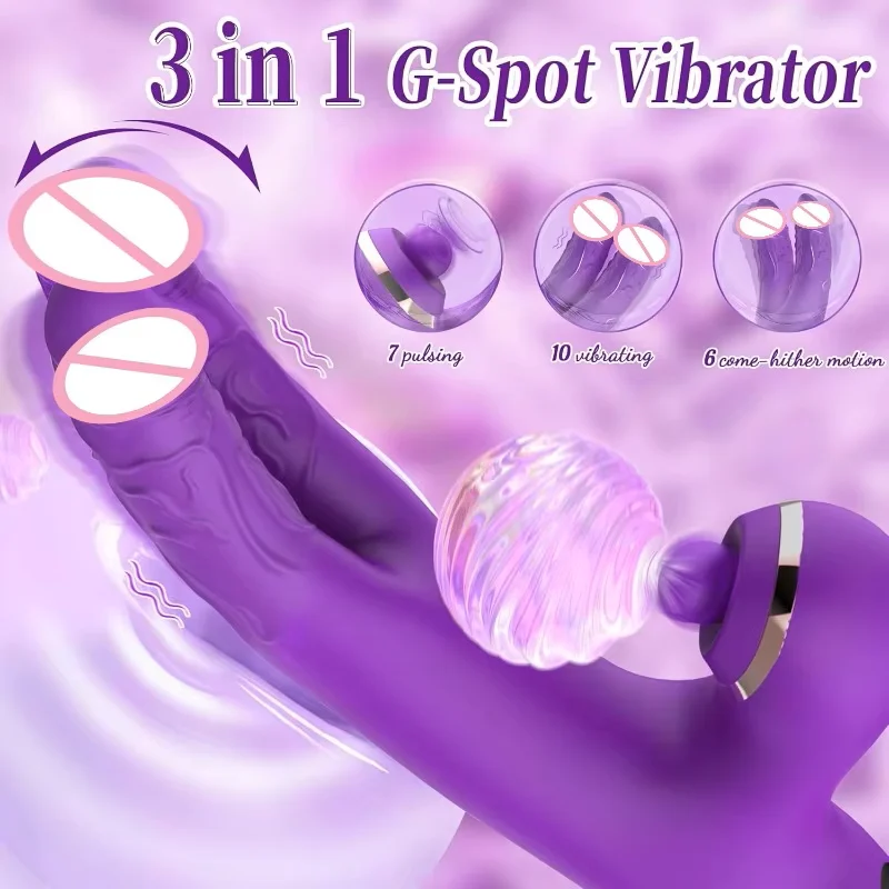 Tapping Flapping Vibrator Dual Dildo Clitoris Clit Sucker Stimulator Powerful Sex Toy Woman Rabbit Vibrators