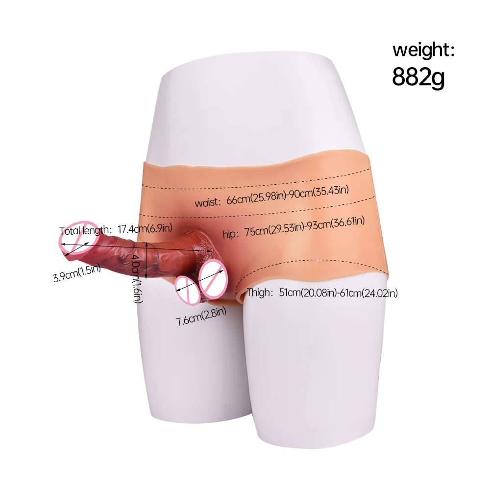 G-spot Dildo Ultra Realistic Penis Pants Soft Realistic Strap on Dildo Solid Silicone Penis Wear Pants Lesbian Sex Toy Men