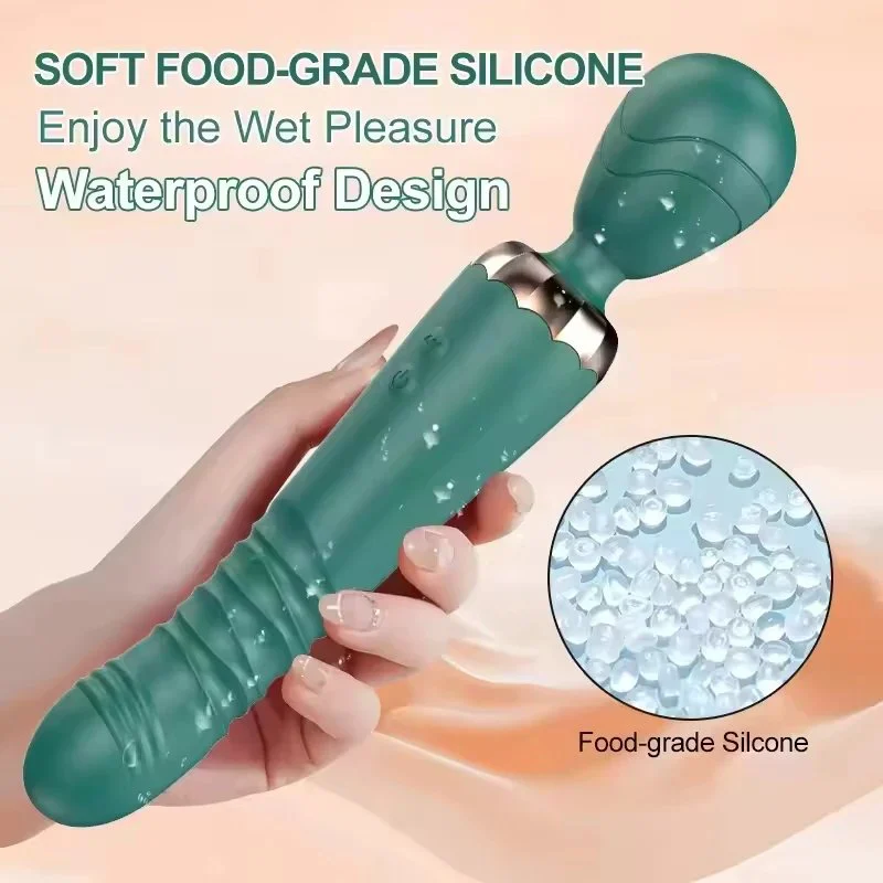 12 Frequency Food Grade Silicone Massager Stretch Toys for Adults Vibrator Wand for Woman
