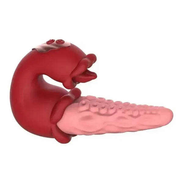 3 IN 1 Double Tongue 10 Frequency Strong Waterproof Internal Octopus Tongue Vibrator for Women