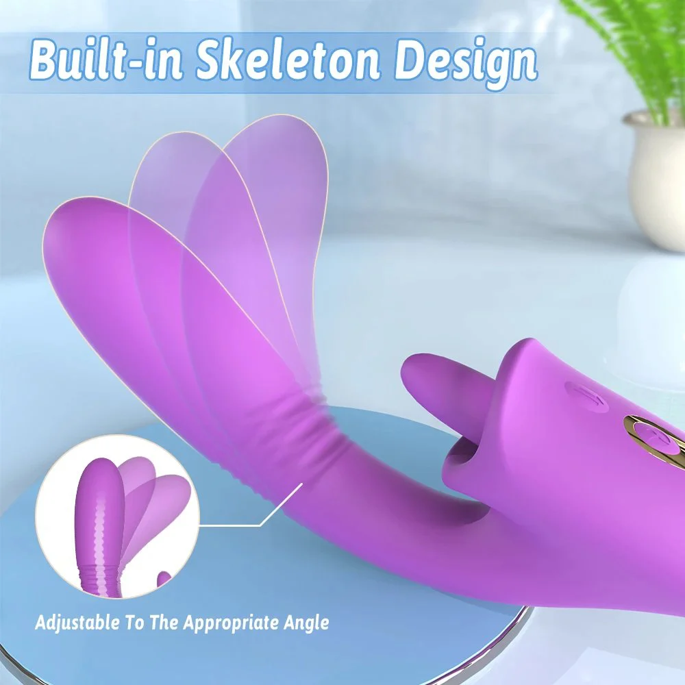 3 in 1 G-Spot Thrusting Vibrator Machine Silicon Clitoral Licking Tongue Vibrators Sex Toys for Women