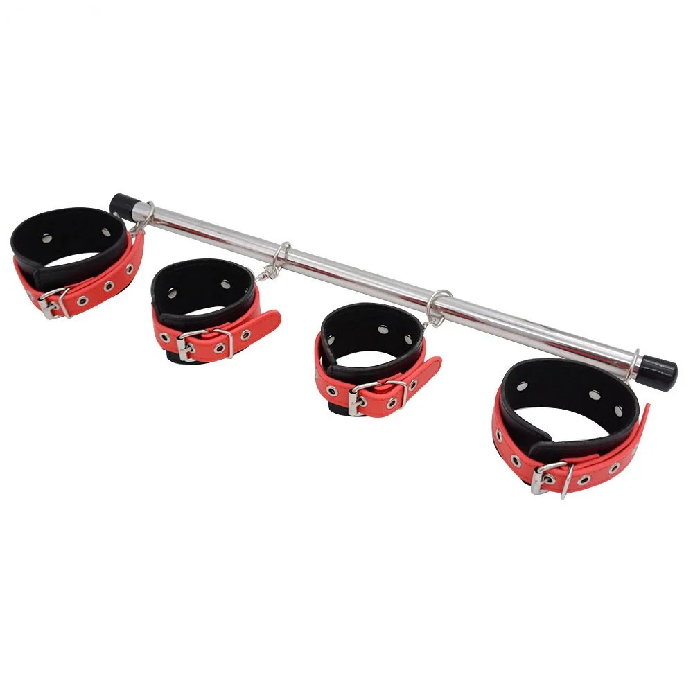 Bondage Set Stainless Steel Adjustable Spreader Bar Sex Slave Handcuffs Ankle Cuffs Fetish Restraints Sex Toys for Couples