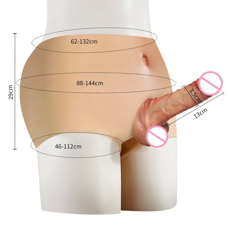 Adult Female Solid Hollow Artificial Strapon Lesbian Wearable Dildo Realistic Silicone Pants Penis for Man and Women