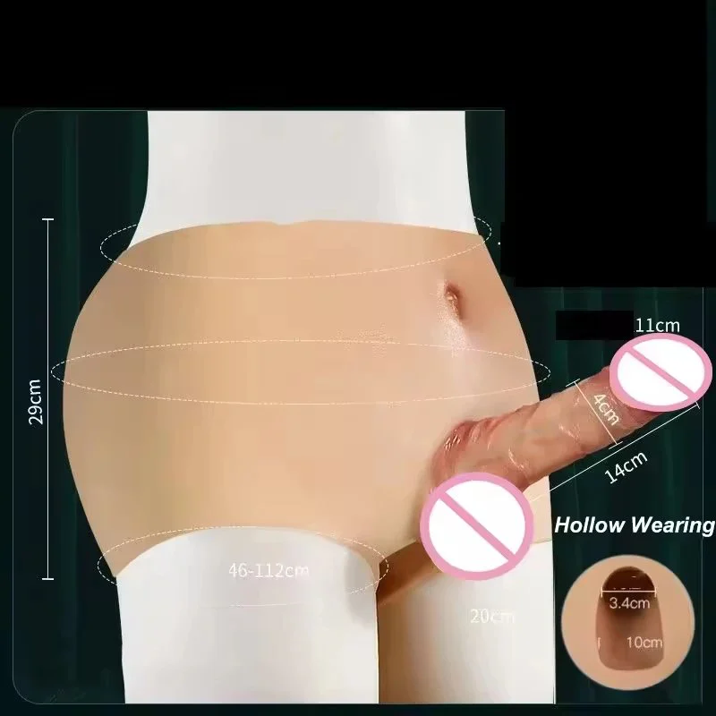 Lesbian Gay Eco-Friendly IPX6 Waterproof Silicone Wearable Panty with Penis Strap-On Dildo for Men Women
