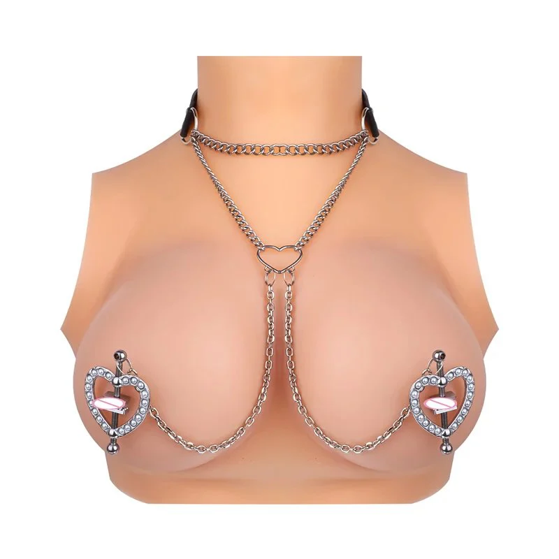 Choker Leather Collar Nipple Clamp Breast Clip Chain Couples Sex Toys for Women Adult Games Erotic Products