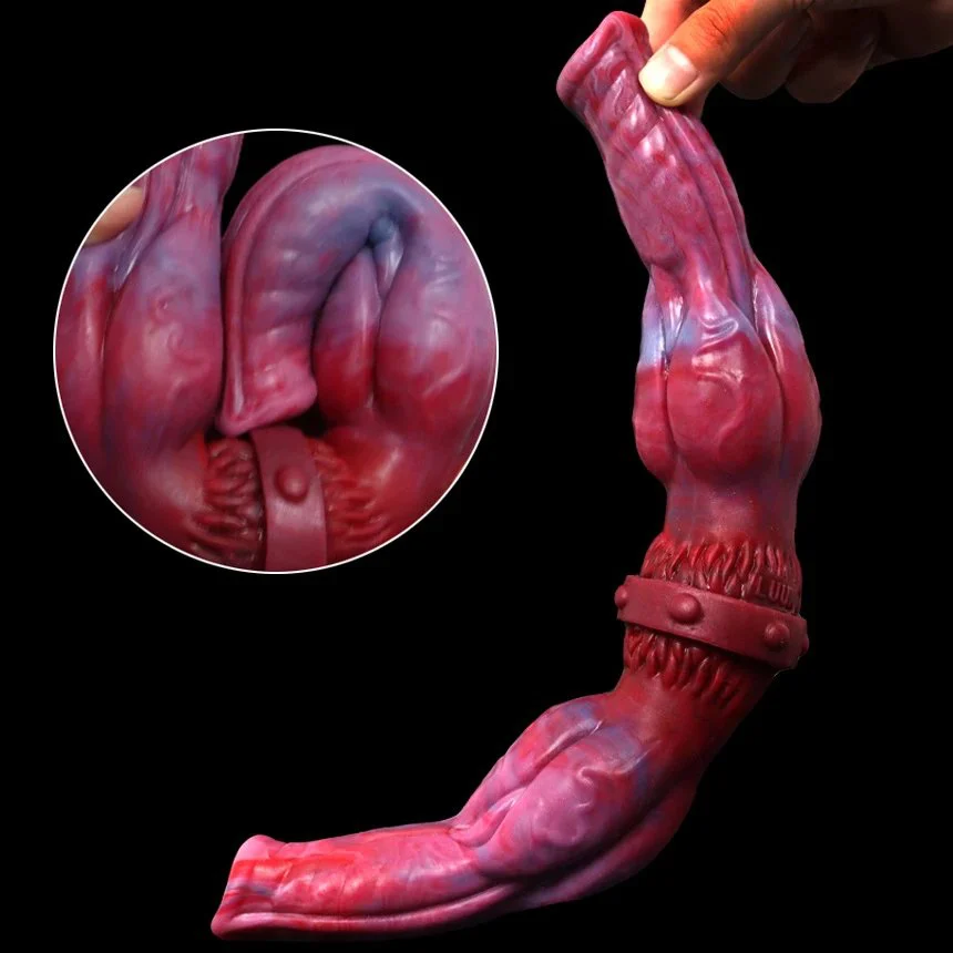 Colorful Double-headed Dragon Phallus Lesbian Lesbian Masturbation Sex Toys Yin Anal Double with Masturbation Stick Shaped Wolf