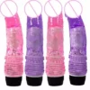 G-Spot Clitoral Stimulator Vibrating Crystal Jelly Dildo Soft Sex Toy for Women's Masturbation