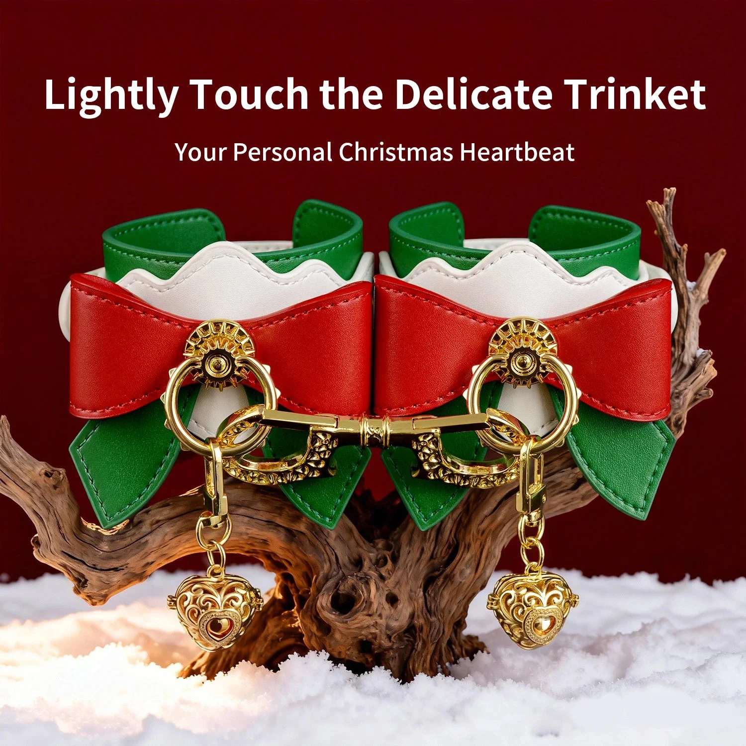 Christmas-themed Erotic Cuffs Soft Leather Material Suitable for All Holidays Couples' Erotic Leather Restraint Product