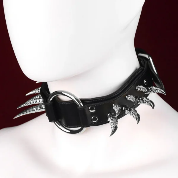 Devil's Claw Adjustable Submissive Collar Premium Leather Collar for Couples' Sex Toys