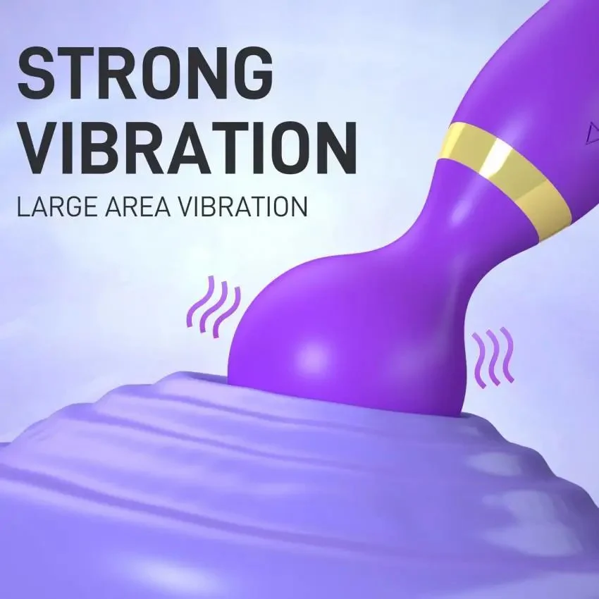 Double Head Av Wand Vibrator Soft Silicone Massager Stick Female Clitoris Stimulator Adult Products Dildo Sex Toys for Woman
