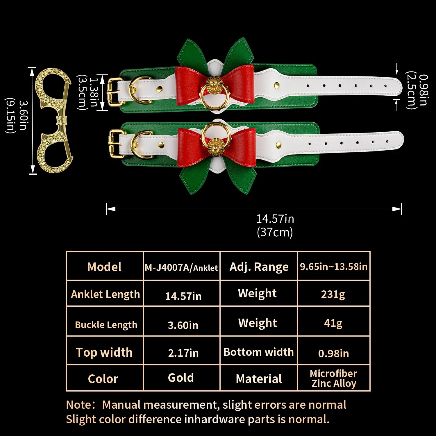 Christmas-themed Erotic Cuffs Soft Leather Material Suitable for All Holidays Couples' Erotic Leather Restraint Product