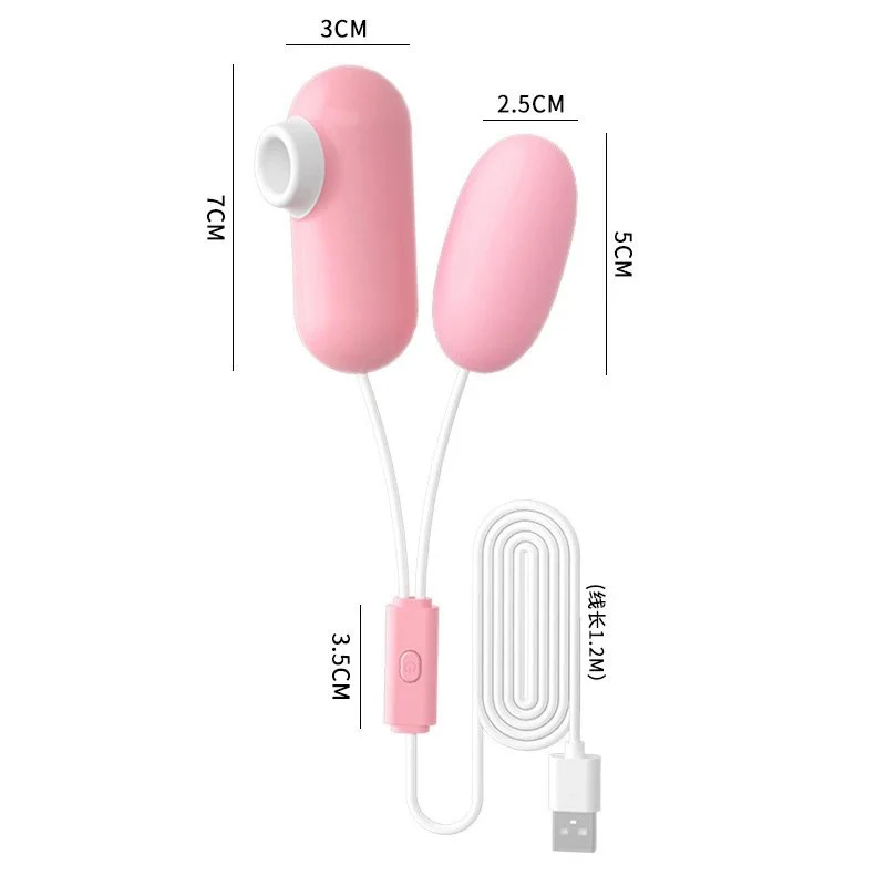 Flirting Egg Sucking Tongue Licking Double Jumping Egg USB Charging Masturbator Female Adult Sexual Equipment
