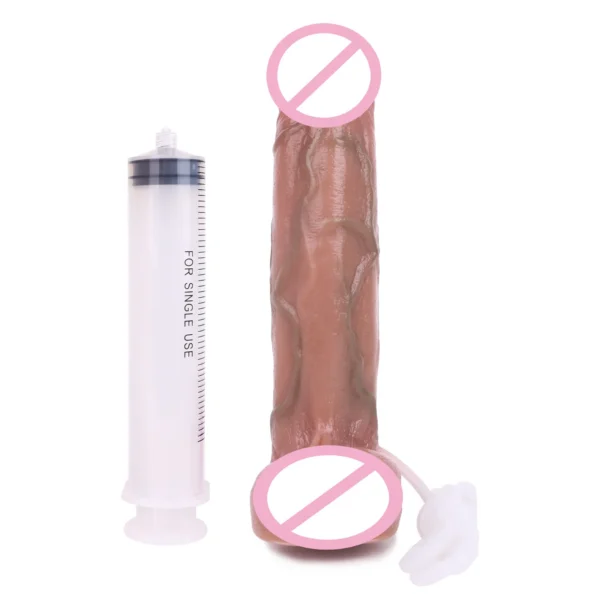 Realistic Squirting Dildo Ejaculating Penis for Beginners with Strong Suction Cup for Hands-Free Play Soft Dildo with Balls