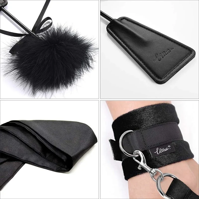 Slave Sexy Mattress Under Restraint Binding Ribbon and Wrist Ankle Cover Couple Game