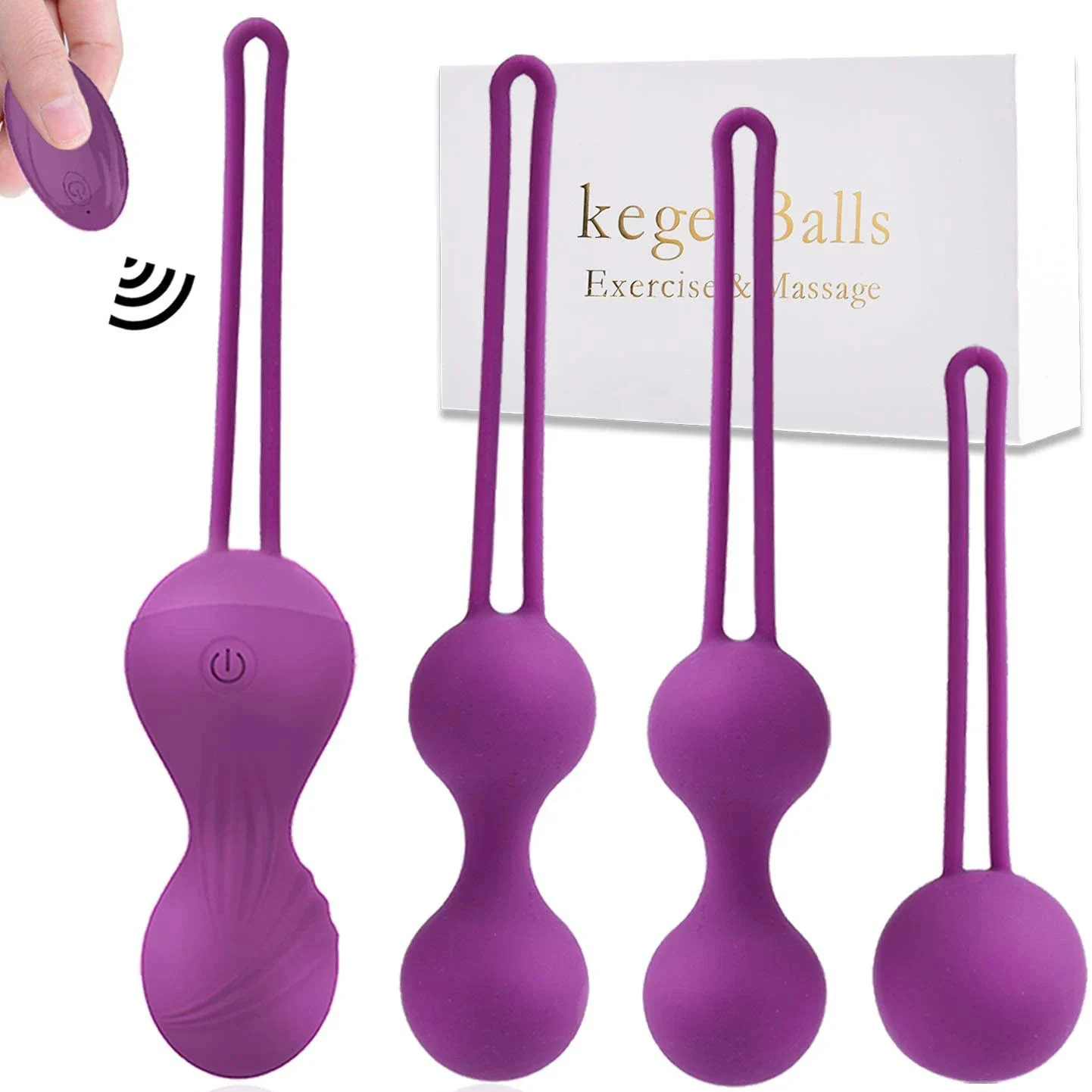 4PCS USB Waterproof Ben Wa Balls Kegel Exercise Remote Controlled Kegel Balls Set for Women