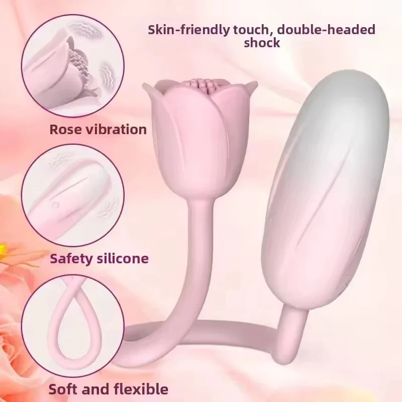Portable Remote App Controlled Egg-Shaking Climax Stimulation 9-frequency Dual-head Vibration Rose Love Egg