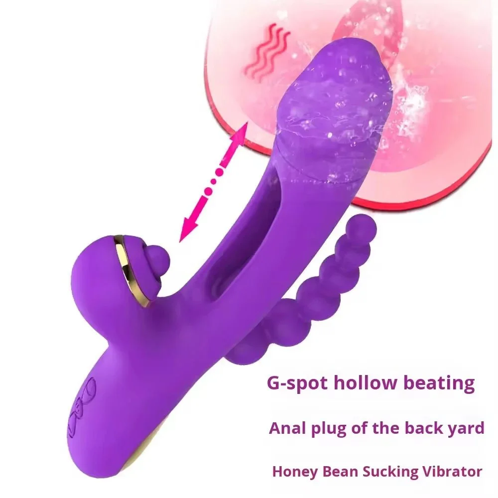 AV Stick Pull Beads G-Spot Vibrator Female Back Chamber Masturbator USB Rechargeable Silicone Waterproof