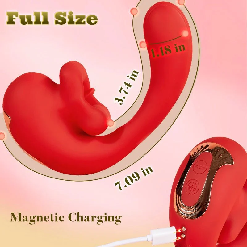 Silicone Bendable G-spot Vibrator Vaginal Clitoral Stimulator Women Masturbation Tongue Licking Mouth Vibrator with Biting Modes