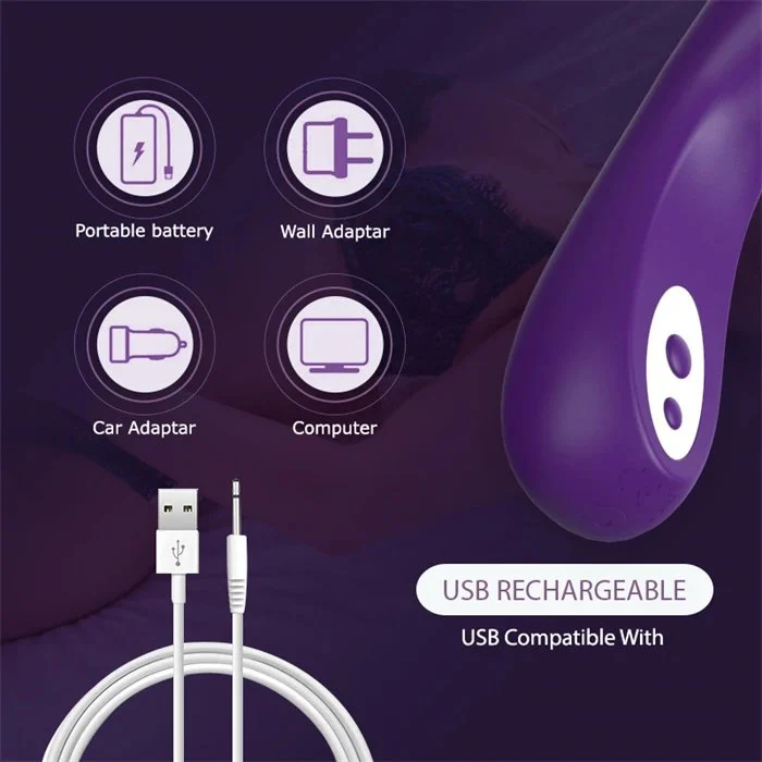Silicone Waterproof 100% 12 Frequencies Multi-Speed Non-Lubricated Adult Female USB Rechargeable G-Point Rabbit Vibrator