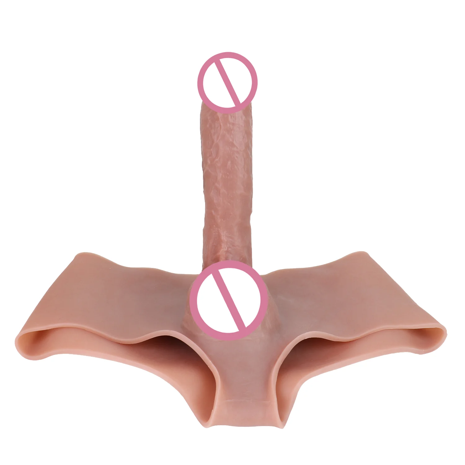 Silicone Dildo Leather Pants Insertable at Penis Effectively Enlarge Adult Male Penis Enhances More Realistic Experience