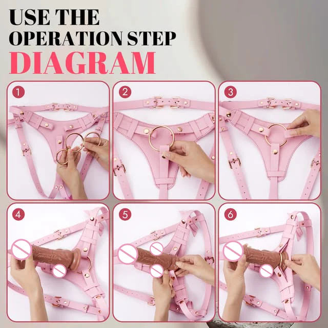 Female Strapless Panties Underwear Brief Adjustable Waist and Thigh Belt Strap on Dildo Harness for Lesbian Gay Beginners Play