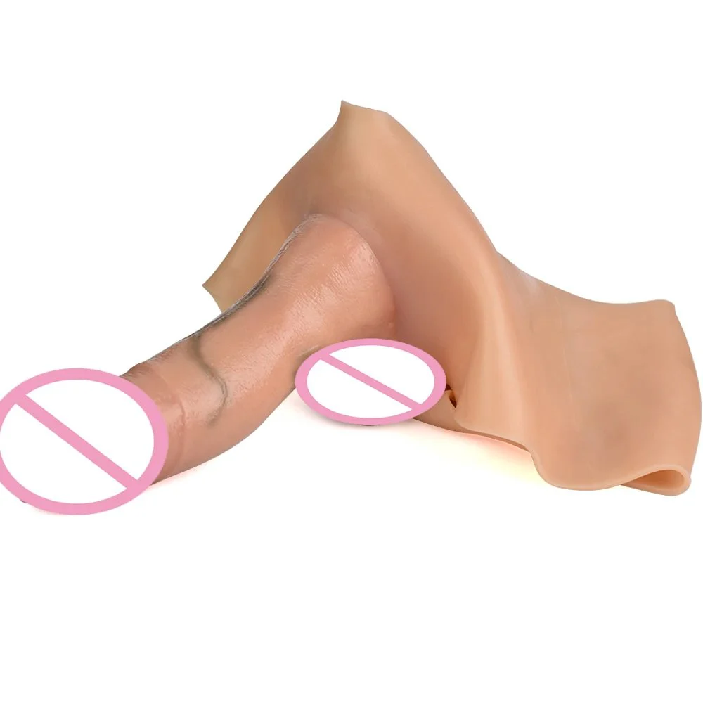 Silicone Solid Dildo Pants with Realistic Testicles Wearable Realistic Penis Underwear Strapon Dildo for Lesbian Game Sex Toys