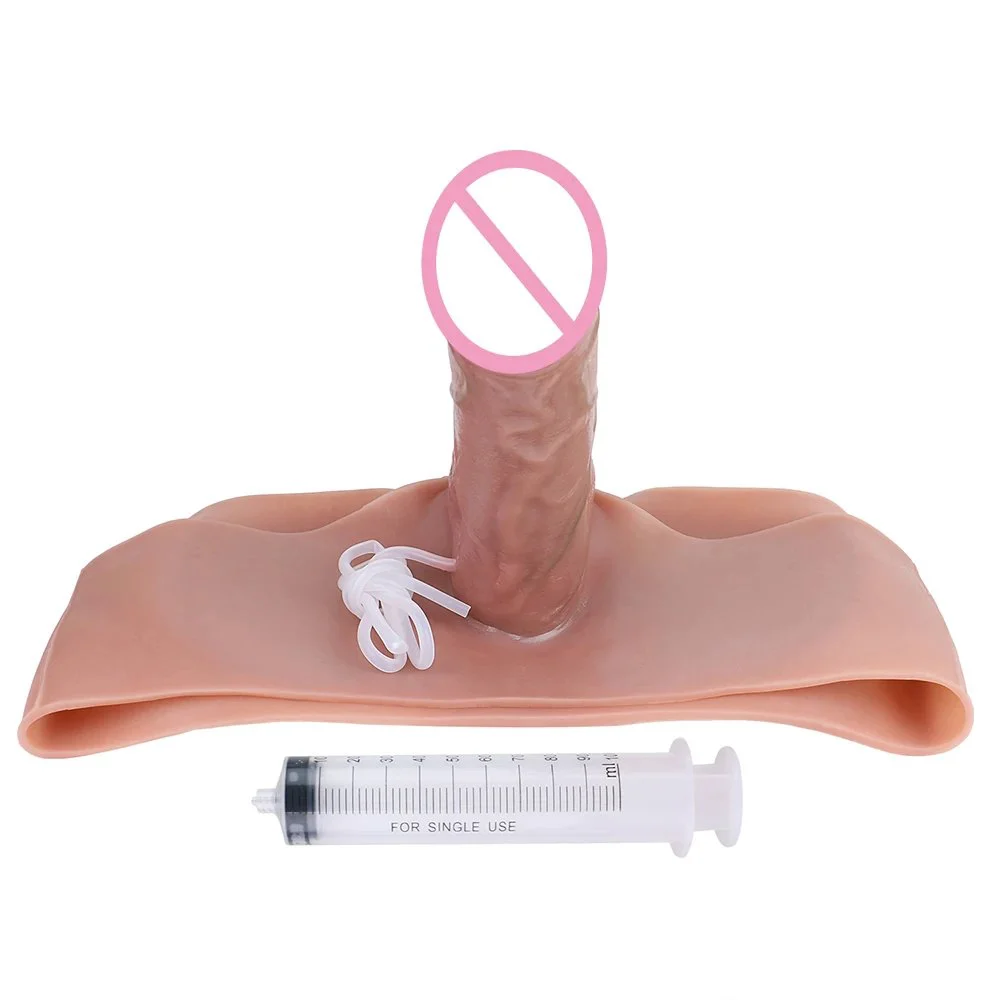 Realistic Wearable Penis Pants with Extender Function Inflatable Wearable Dildo Pants for Couple