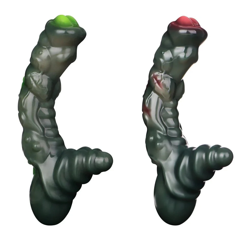 Dildo Vibrator with Heating Head Anti-Slip Silicone Realistic Double-Ended Vibrating Butt Plug Anal Sex Toy for Lesbians