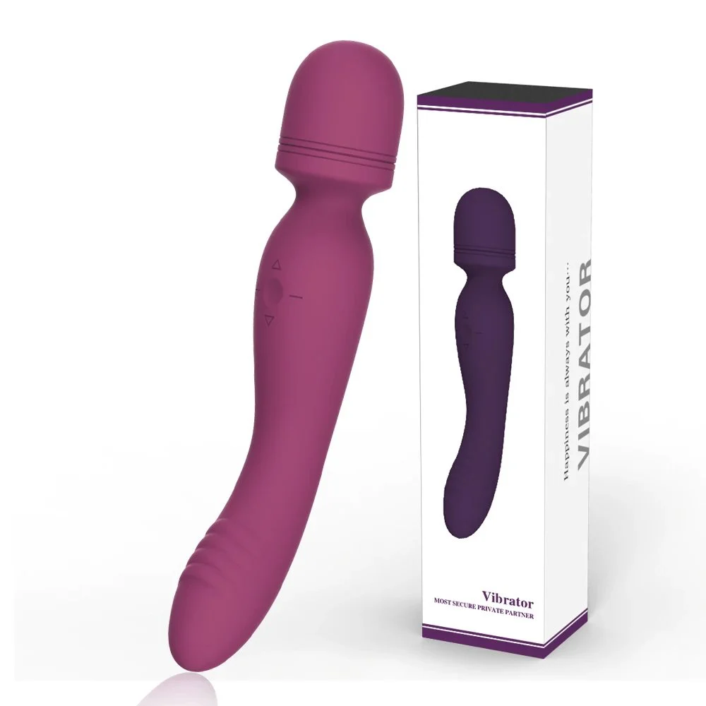2 in 1 Double Ended Vibrator for Women Soft Silicone Sex Toy 10 Speeds Powerful Vibration Rechargeable Adult Wand Massager