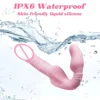 Double Ended Strapless Lesbian Vibrators Remote Control Strap on G-Spot Thrusting Dildo Vibrator Adult Sex Toy for Women Couple