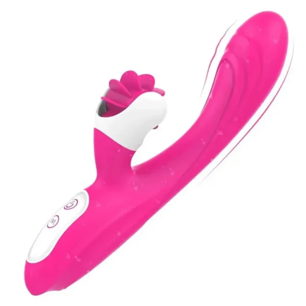 2 in 1 Female Rabbit G-Spot Licking Vibrator Clitoris Stimulators Intelligent Rotating g Spot Vibrator for Women Masturbation