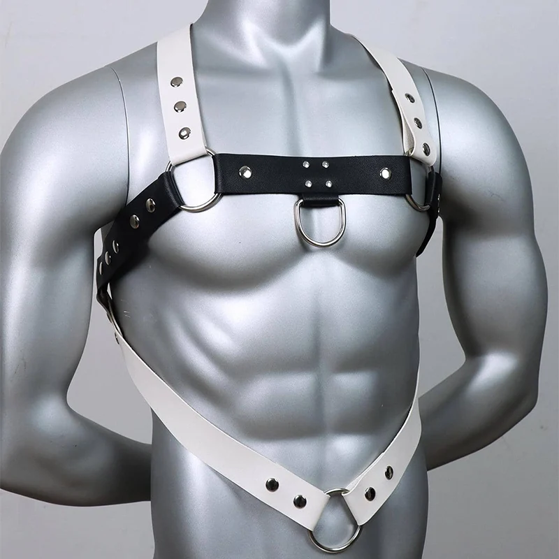Fetish Rave Costumes Erotic Adults Sex Toys Bondage Adjustable Sexual Body Harness Leather Chest Belt Straps for Men